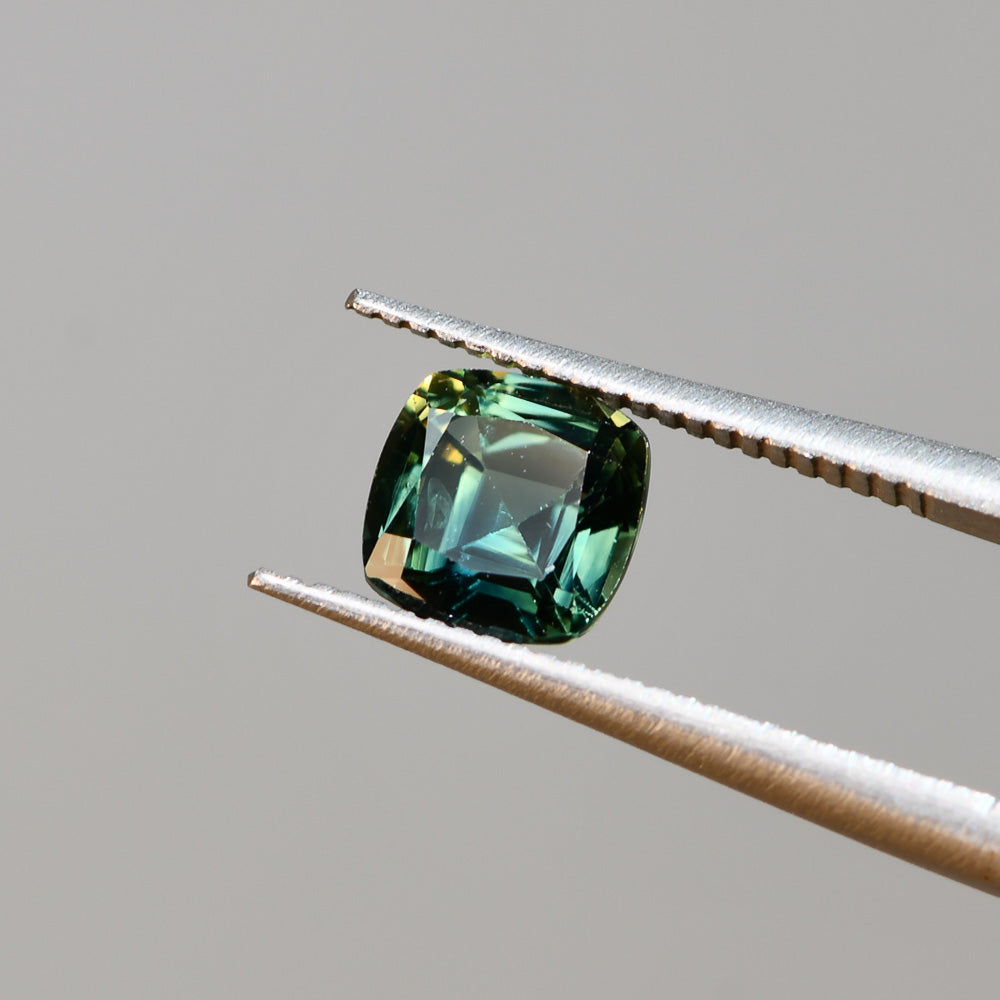 Australian Sapphire Cushion 1=1.22ct Teal Parti