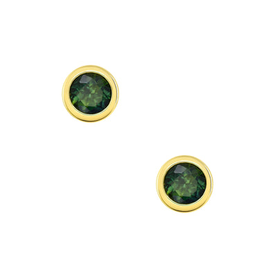 Adelia Round Sapphire Earrings