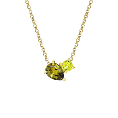 Toi Et Moi Pear Sapphire Necklace