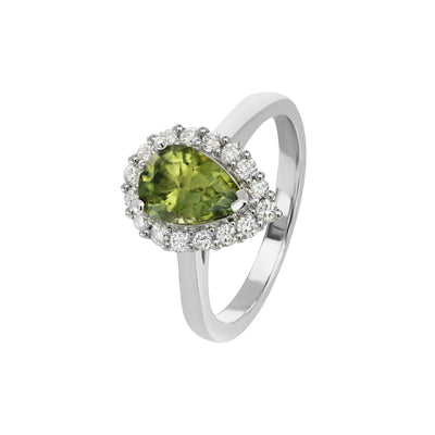 Classic Halo Pear Ring