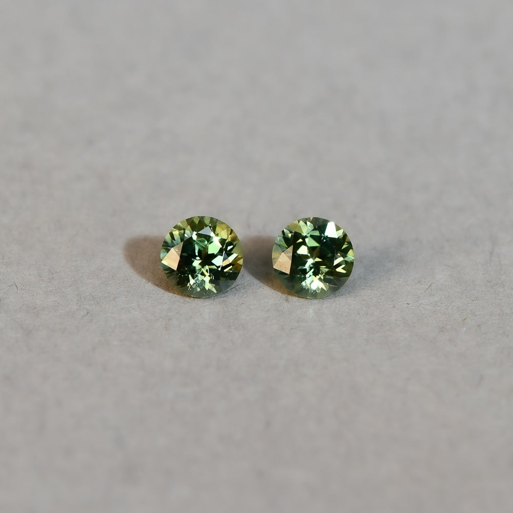 Australian Sapphire Round 2=1.23ct Green Parti