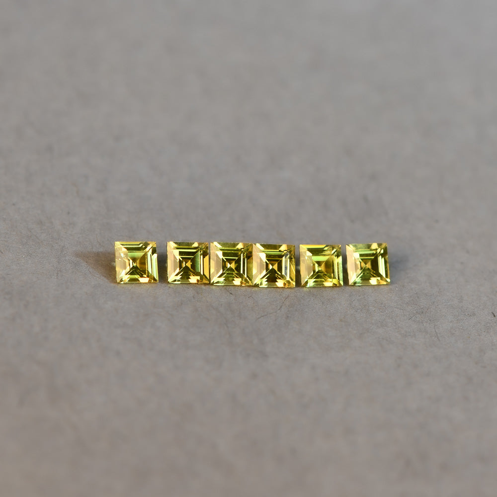 Australian Sapphire Carre 6=1.08ct Yellow