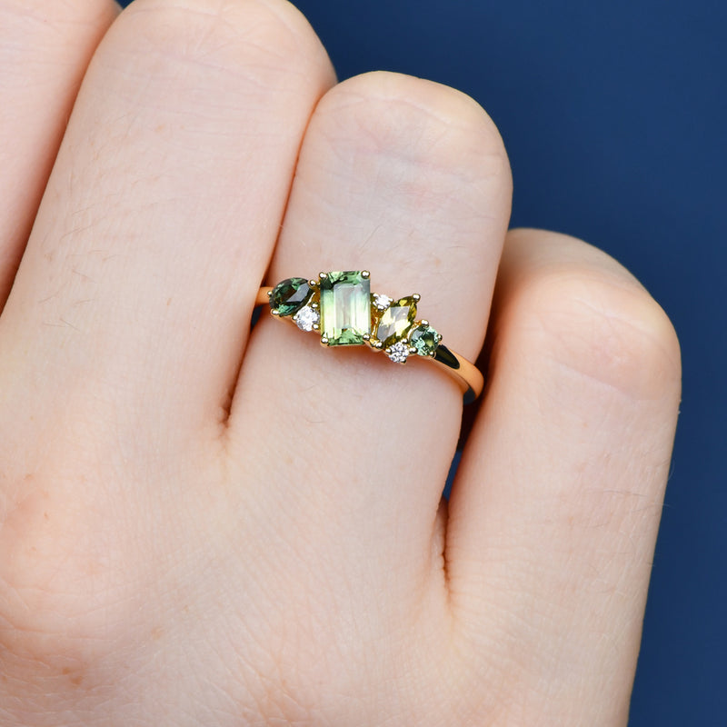 Kyra Emerald Sapphire Ring