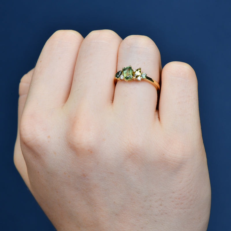 Kyra Emerald Sapphire Ring
