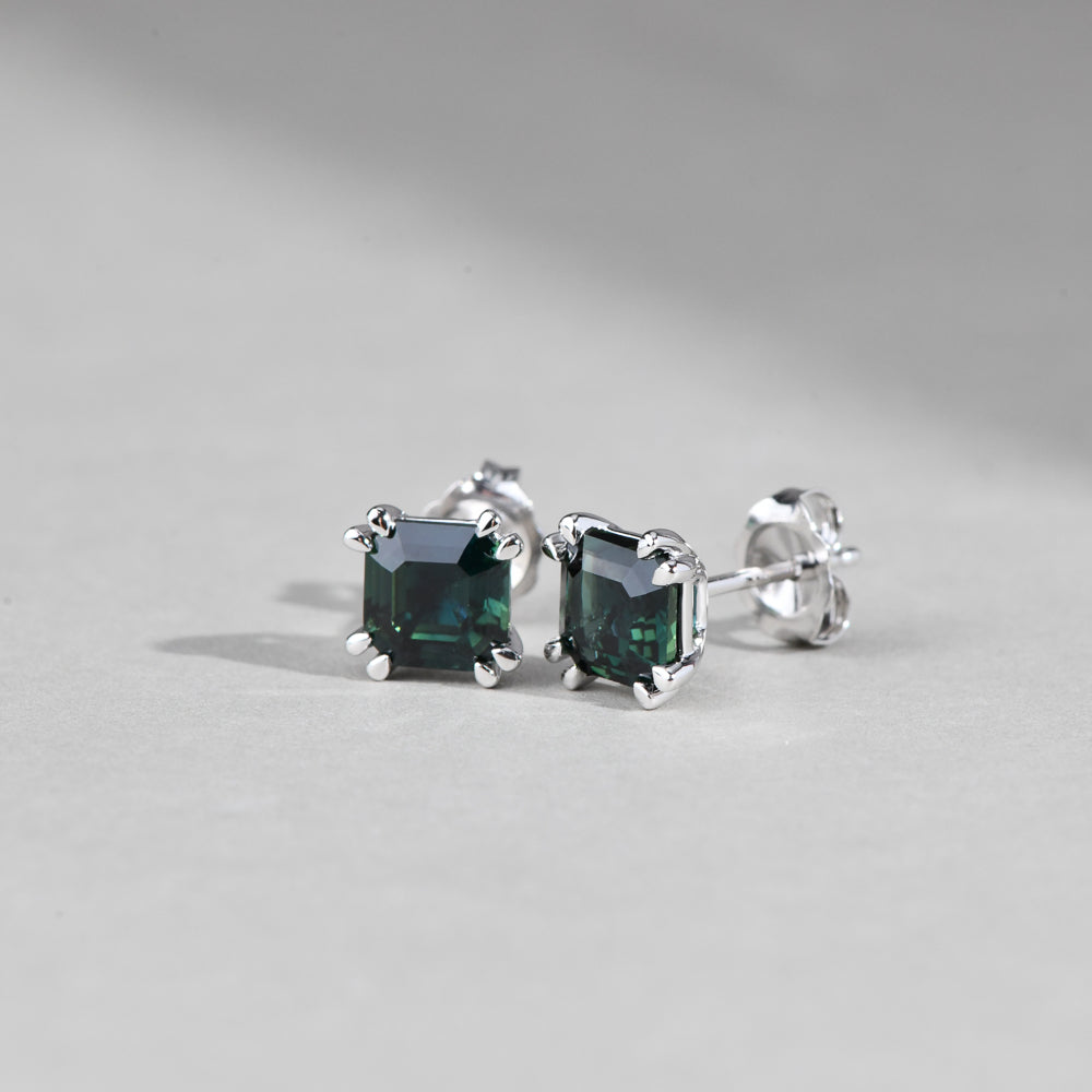 Melba Square Emerald Earrings