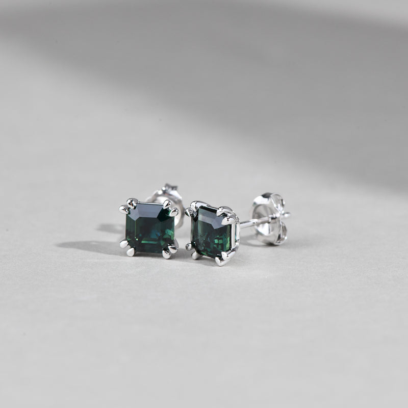 Melba Square Emerald Earrings