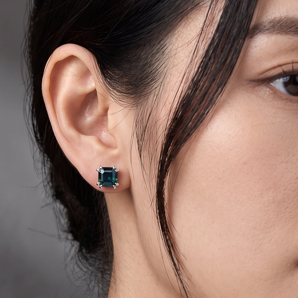 Melba Square Emerald Earrings