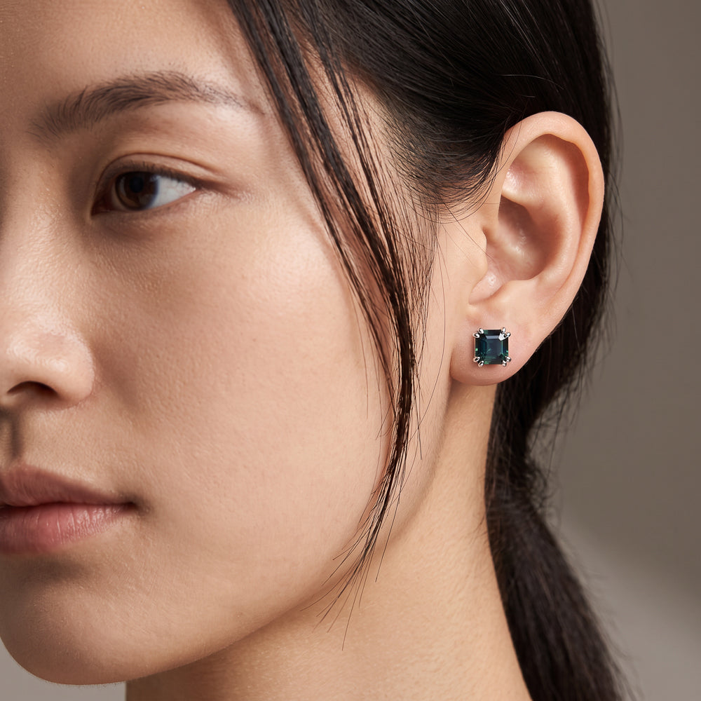 Melba Square Emerald Earrings