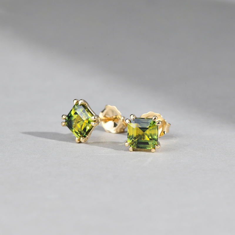 Melba Square Emerald Earrings
