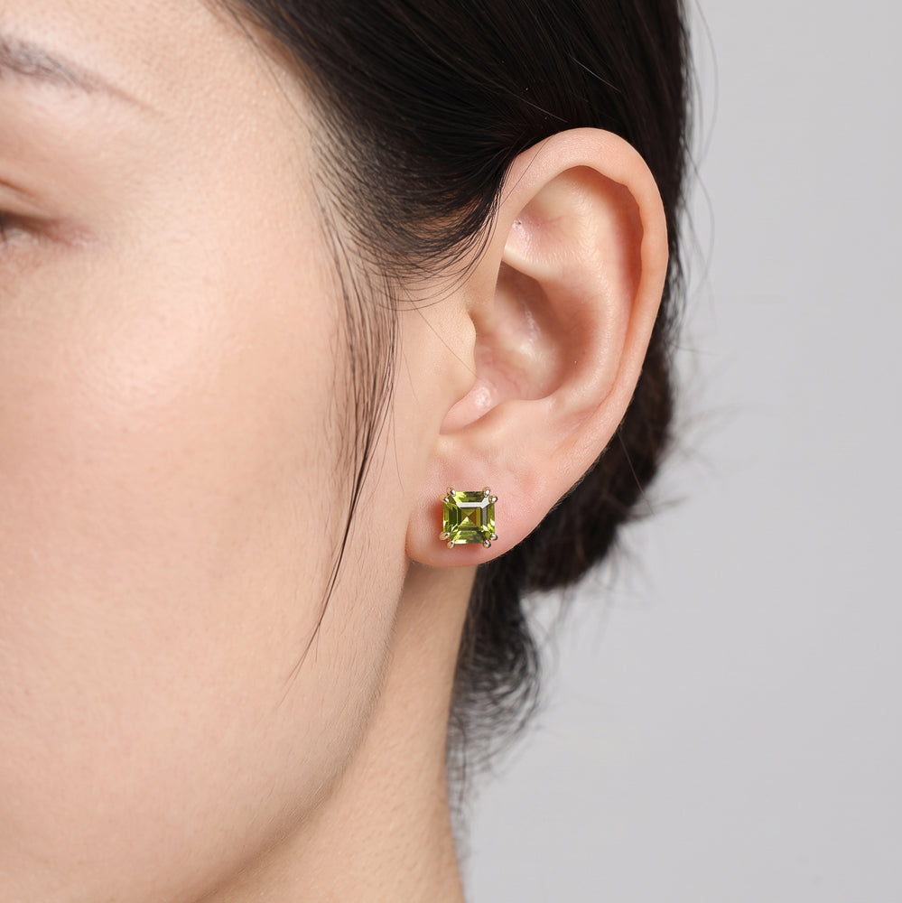 Melba Square Emerald Earrings
