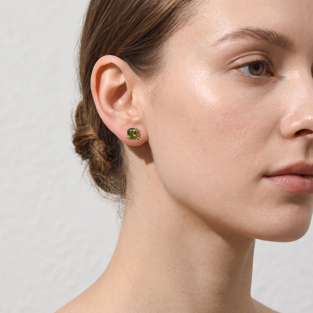 Melba Square Emerald Earrings