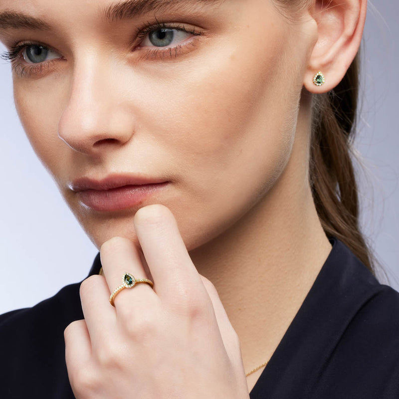 Clarissa Pear Sapphire Earrings