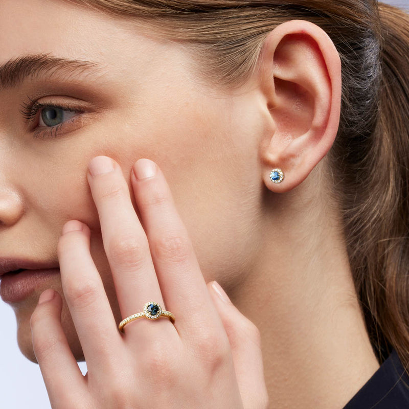 Clarissa Round Sapphire Earrings