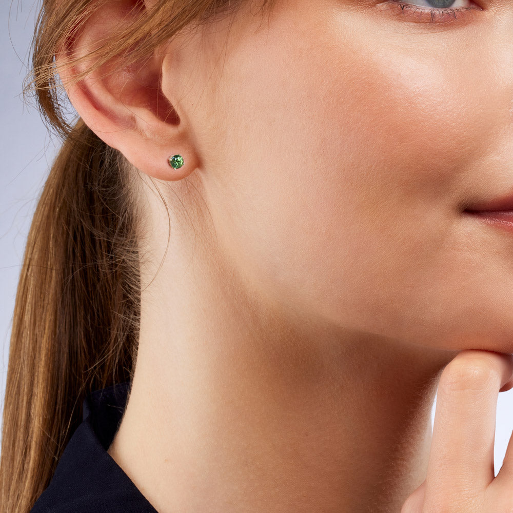 Maira Round Sapphire Earrings