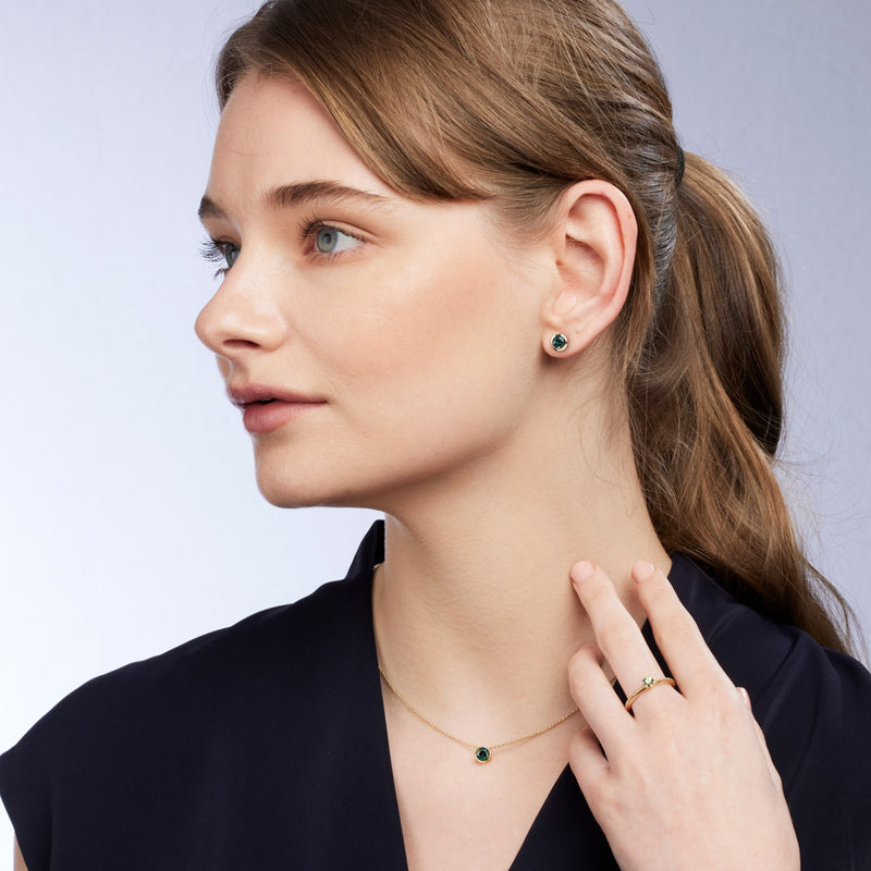 Adelia Round Sapphire Earrings