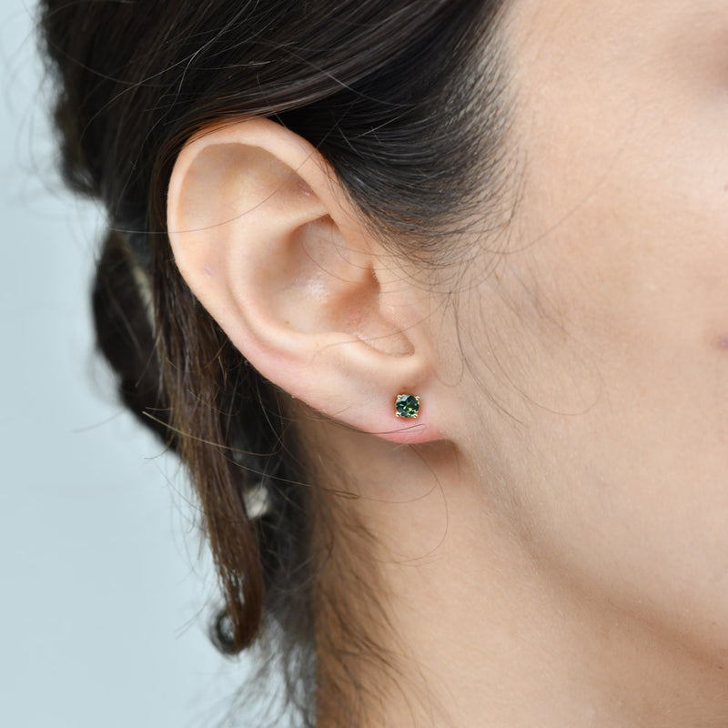 Maira Round Sapphire Earrings