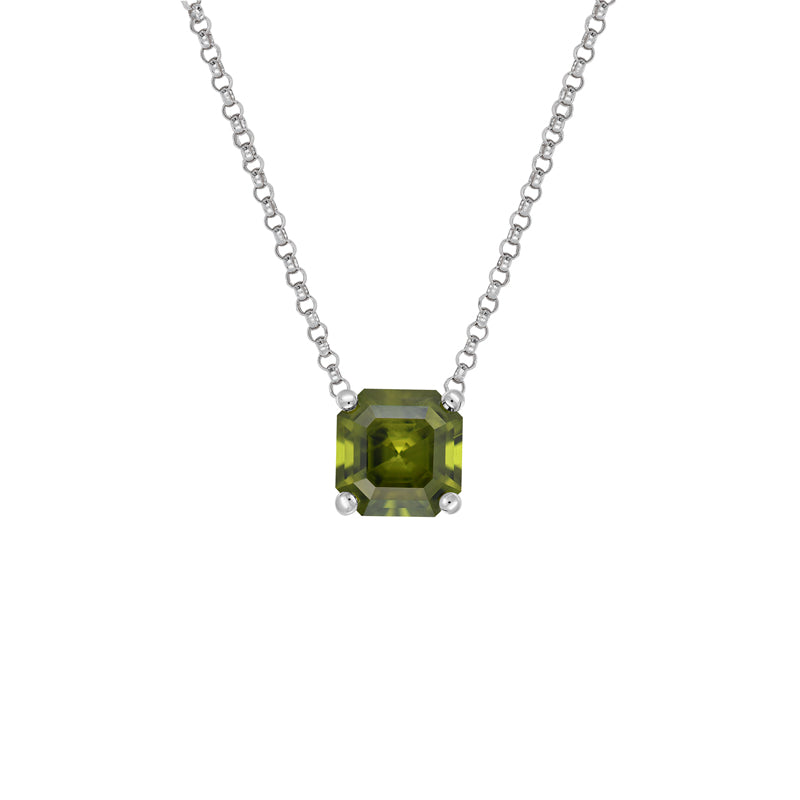 Maira Square Emerald Sapphire Necklace