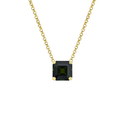 Maira Square Emerald Sapphire Necklace