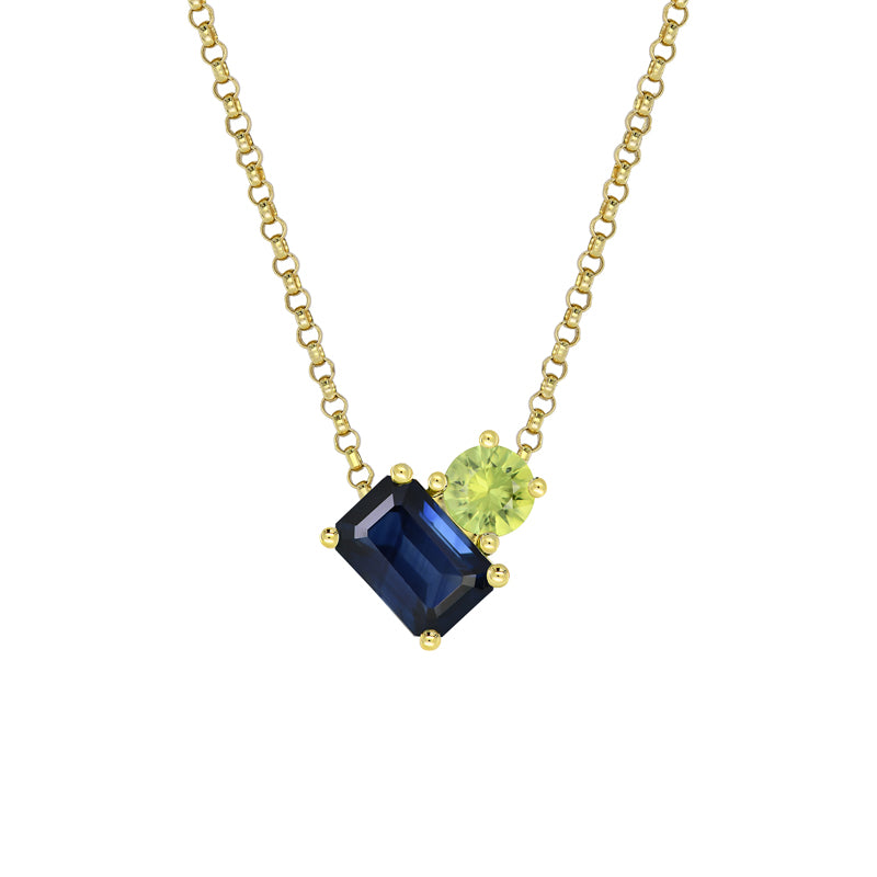 Toi Et Moi Emerald Sapphire Necklace