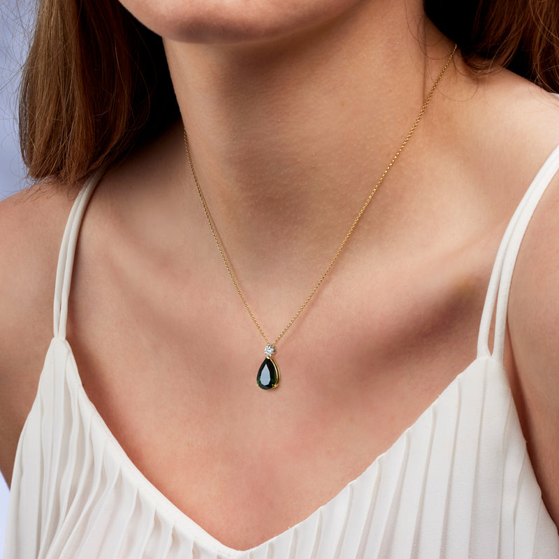Endota Pear Sapphire Necklace
