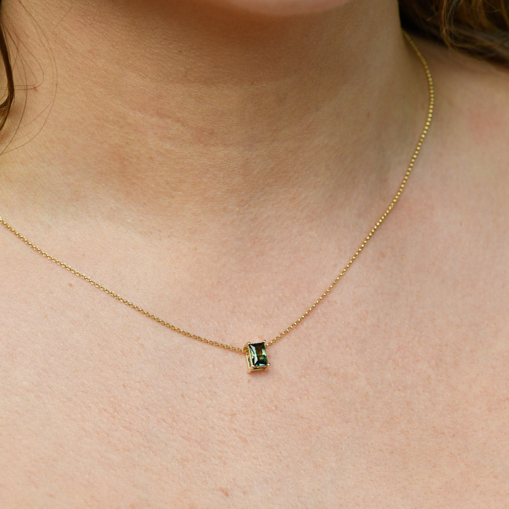 Maira Rectangular Sapphire Necklace