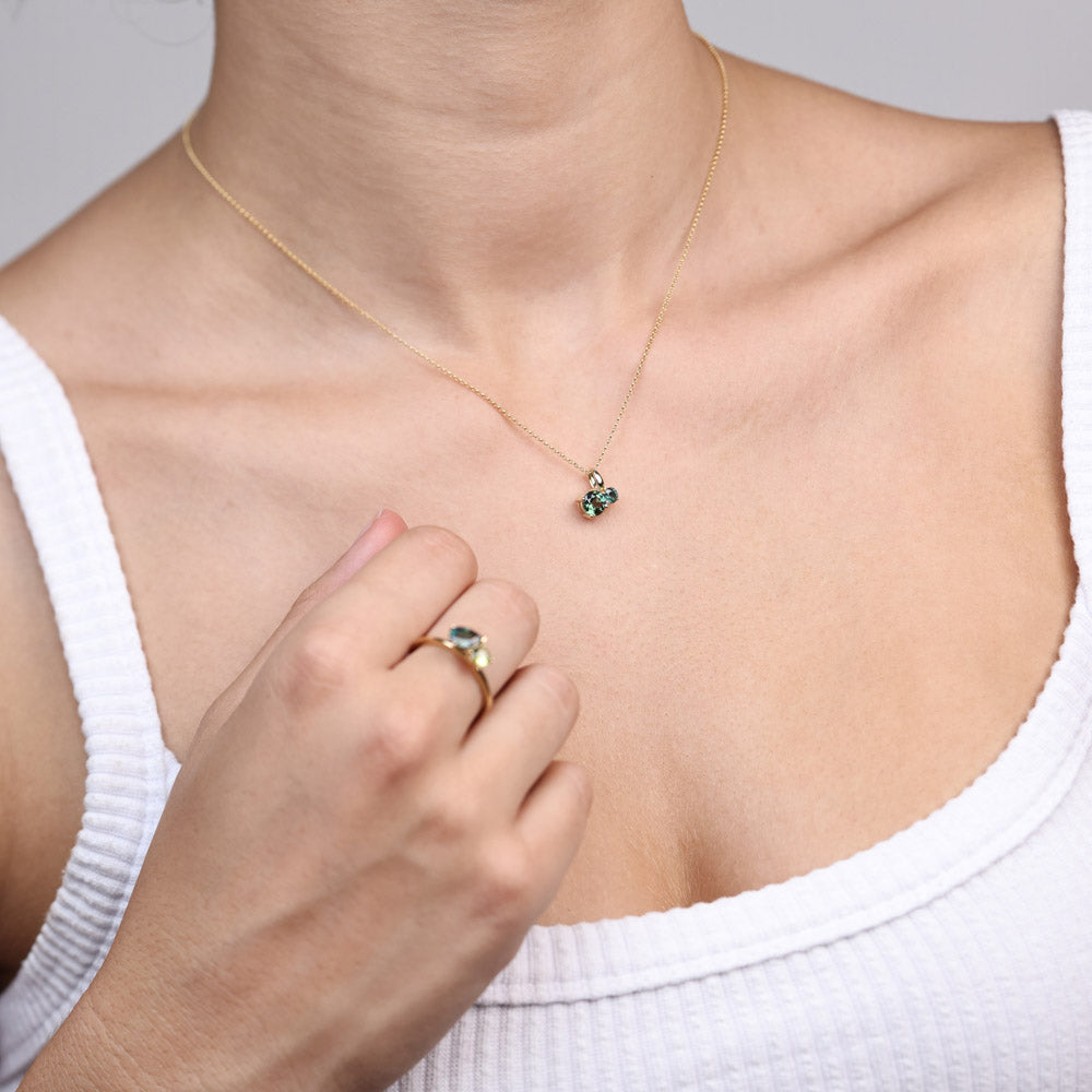 Toi Et Moi Round Sapphire Necklace