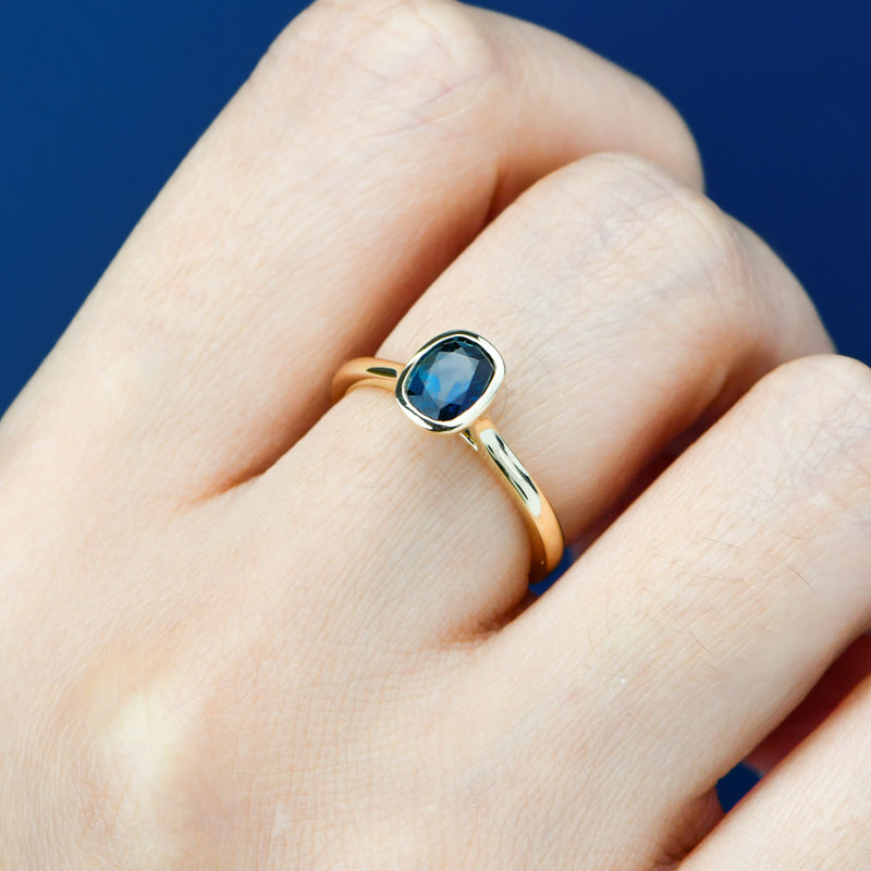 Adelia Cushion Sapphire Ring