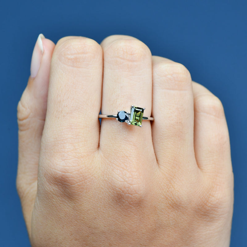 Toi Et Moi Emerald Sapphire Ring