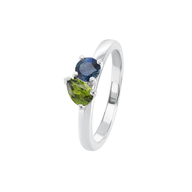 La Deux Pear Sapphire Ring