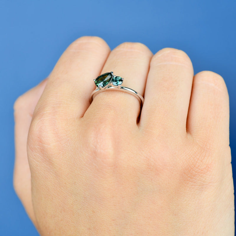 Toi Et Moi Pear Sapphire Ring