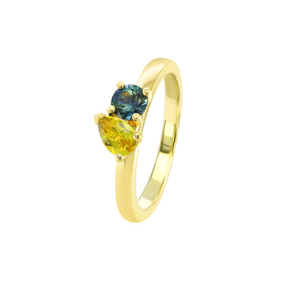 La Deux Pear Sapphire Ring