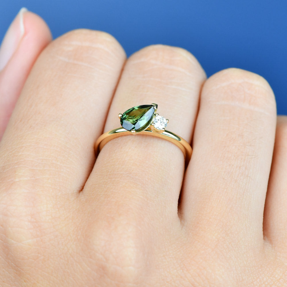 Toi Et Moi Pear Sapphire Ring