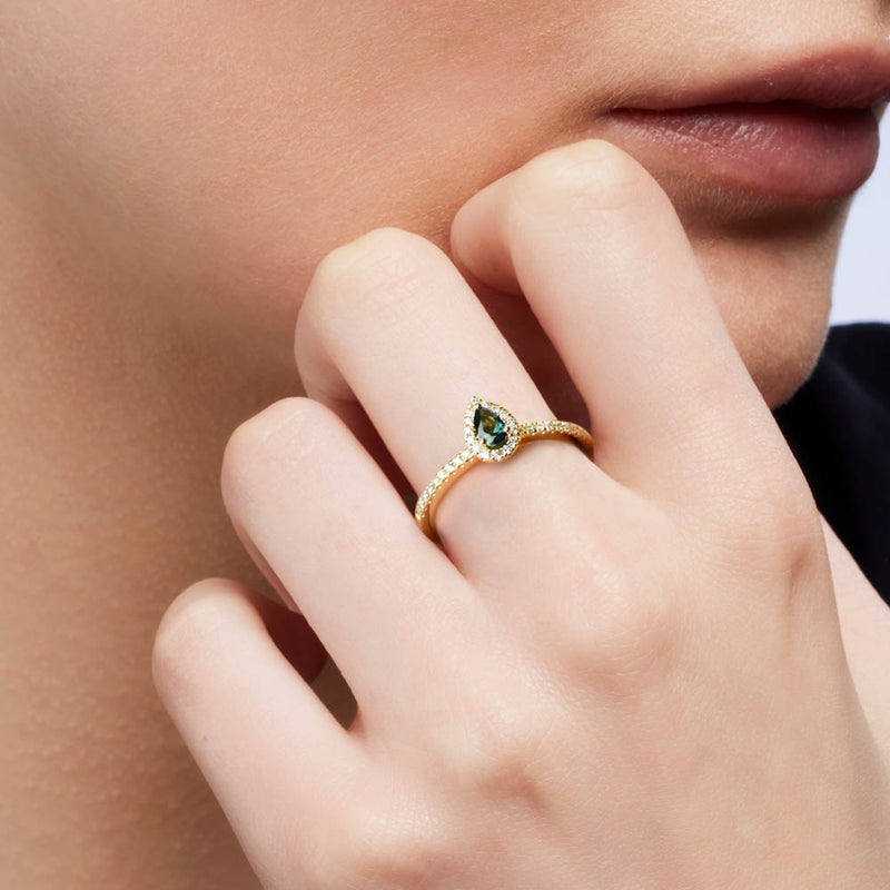 Clarissa Pear Sapphire Ring