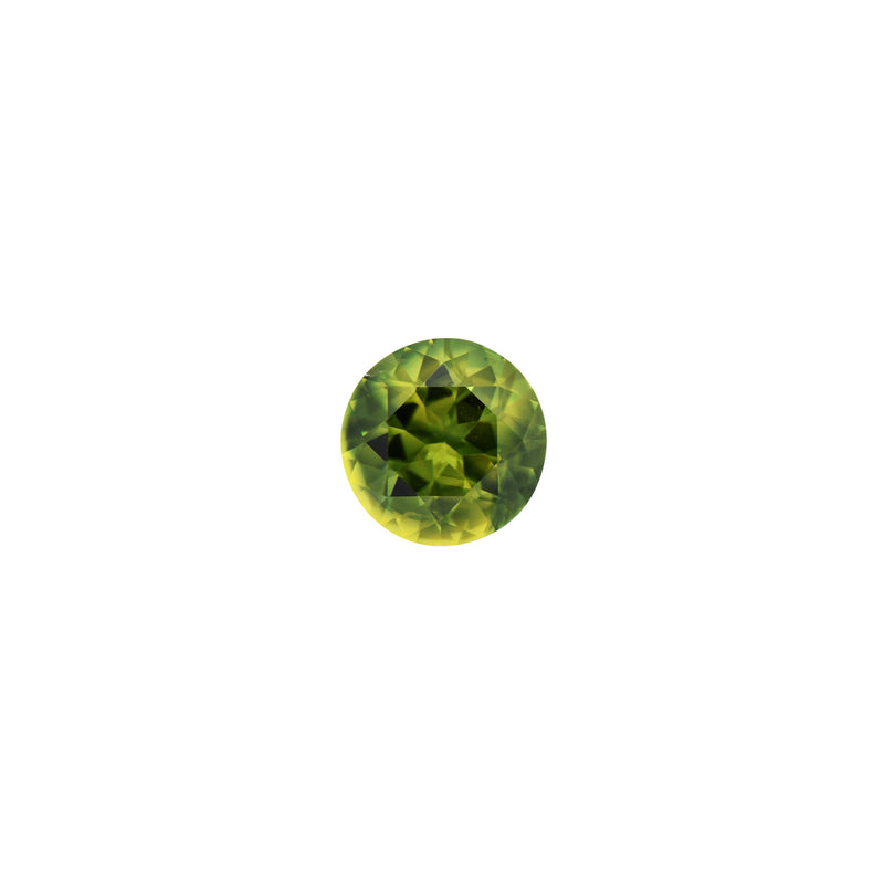 Australian Sapphire Round 1=1.44ct Yellowish Green