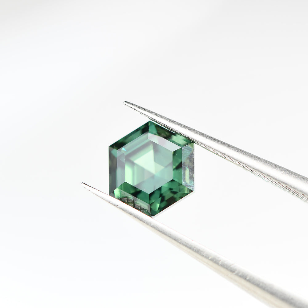 Australian Sapphire Hexagon 1.72 Teal
