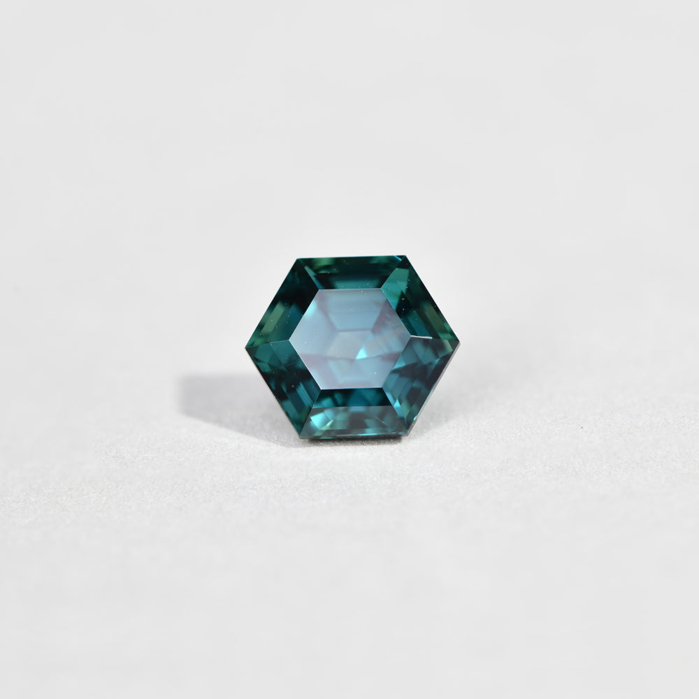 Australian Sapphire Hexagon 1.68 Blueish Teal NH 