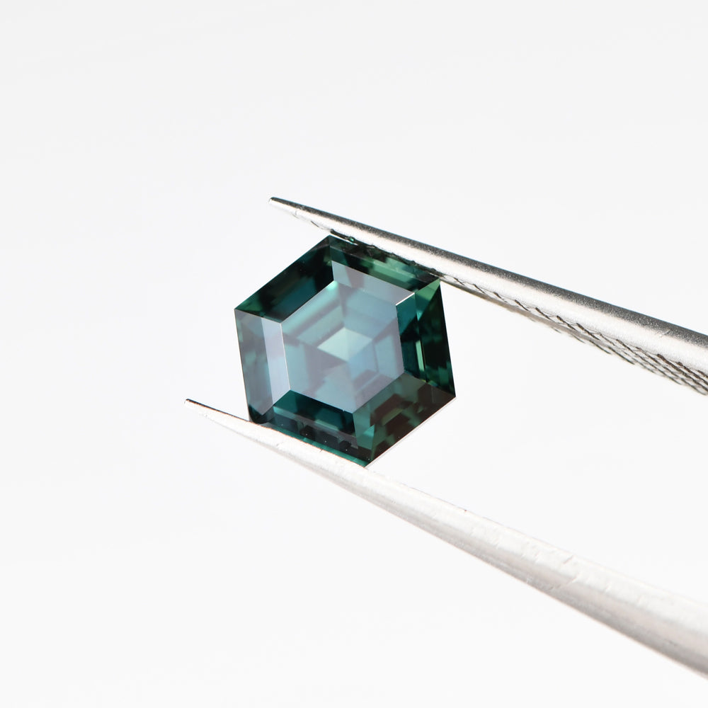 Australian Sapphire Hexagon 1.68 Blueish Teal NH 